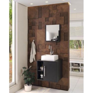 Imagem de Gabinete P/Banheiro C/cuba Q32 e Espelheira Soft 50cm - Compace, Branc