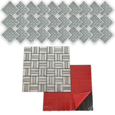 Imagem de Pastilha De Vidro Adesiva Kit 30 Uni Parede Banheiro Box Sala Decorativa Moderna Reforma Requintado Facil Aplicacao