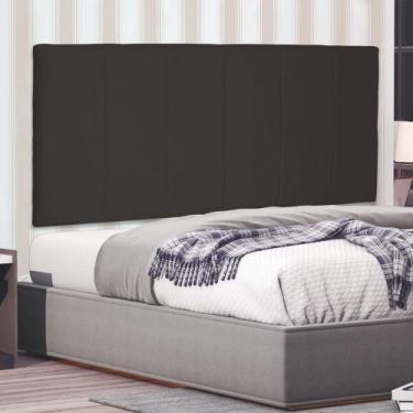 Imagem de Cabeceira Painel Estofada Cama Box Casal Queen Ravenna 160cm Suede Caf
