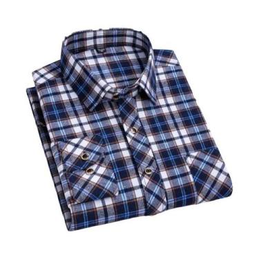 Imagem de Camisa De Flanela Masculina De Manga Longa 2024, Algodão Macio, Ajuste