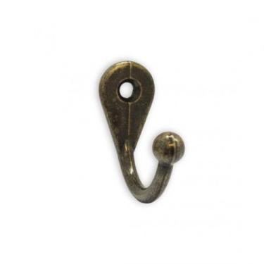 Imagem de Kit 10 Cabide Gancho Simples Grande Ouro Velho 8101 - Loth