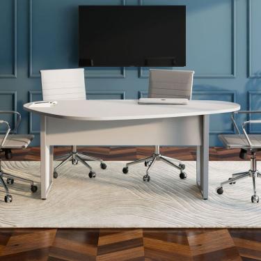 Imagem de Mesa Orgânica 1,83m X 1,00m para Reunião com Pés em Metal F5 Office Cinza