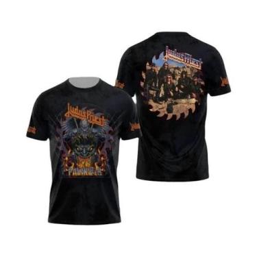 Imagem de Camisetas Masculinas E Femininas Judas Priest Firepower Heavy Metal Ro