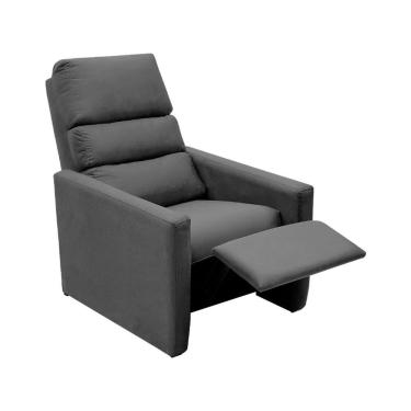 Imagem de Poltrona Do Papai Reclinável Ravena Suede Diferencial De Conforto Cinza Star Confort