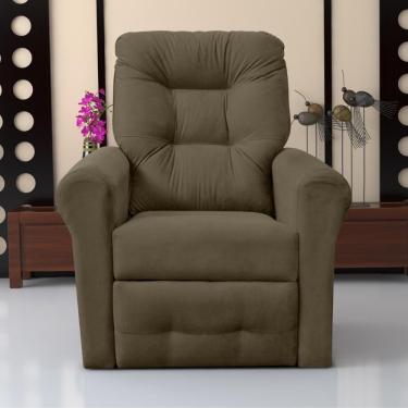 Imagem de Poltrona Reclinável Thalia Para Descanso Suede Cappuccino Casa H