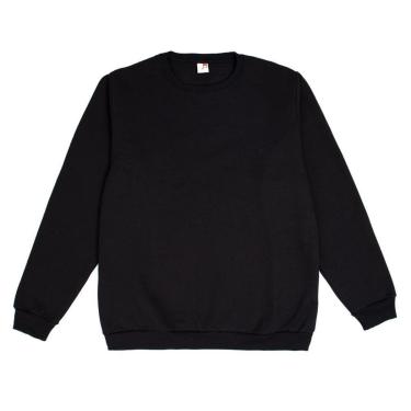 Imagem de Moletom Feminino Desayner Plus Size Gola Careca Preto-Feminino