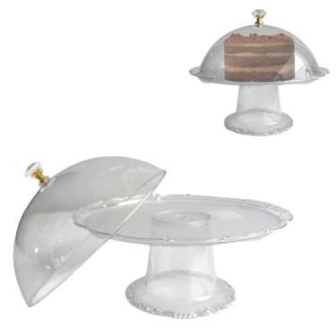 Imagem de Prato Bandeja Para Bolo e Doces Boleira Com Tampa - Inter