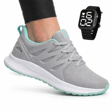 Imagem de Tênis Feminino Esportivo Leve Para Malhar e Caminhar Academia BF Shoes + Relógio Digital-Feminino