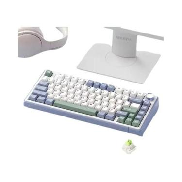 Imagem de Teclado Mecânico Gamer Sem Fio Bluetooth E Com Fio RGB Layout 75% Perf