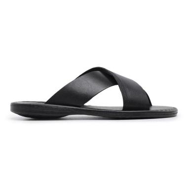 Imagem de Chinelo Centuria Em Couro Preto Masculino-Masculino