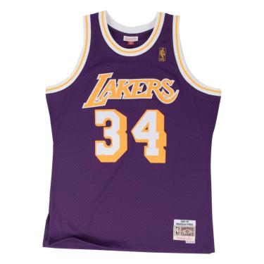 Imagem de Regata Mitchell & Ness Swingman Jersey Los Angeles Lakers Road 1996-97 Shaquille O'Neal...