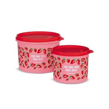 Imagem de Kit de Potes Morango do Amor por uma Vida Mais Doce para Armazenar Alimentos em Plástic...