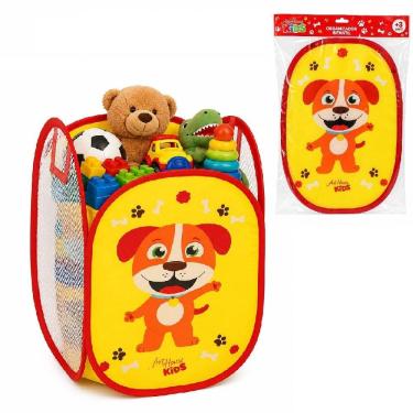 Imagem de Cesto Organizador Infantil Dobrável Telado para Roupas e Brinquedos Multiuso Lavanderia...