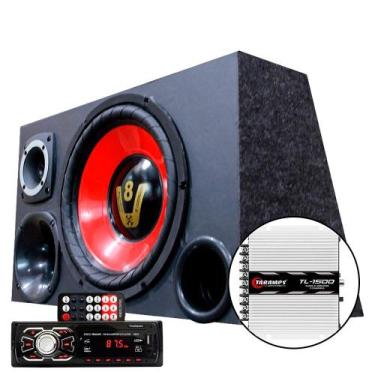 Imagem de Caixa Som Trio Falante 12 Radio Bluetooth Usb Modulo Taramp - Oestesom