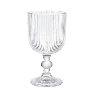Imagem de Taça De Vidro Transparente Canelada 380ml Em Casa Tem
