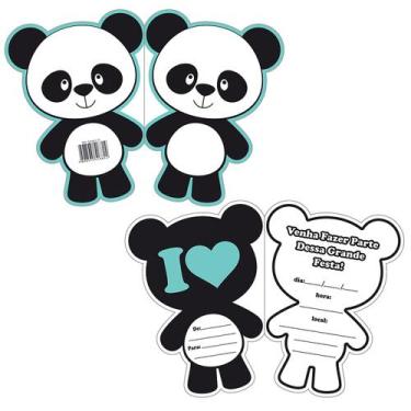 Imagem de Convite de Aniversário Panda - 10 Unidades - NC Toys