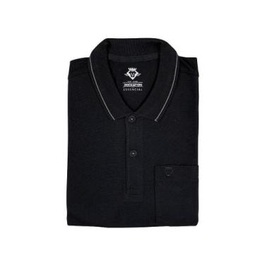 Imagem de Polo Masculina com Bolso Essencial Piquet com Elastano Dockston, Preto