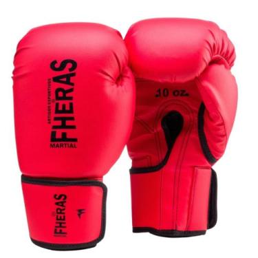 Imagem de Luva Boxe Muay Thai Mma Fheras, Vermelho, 12oz