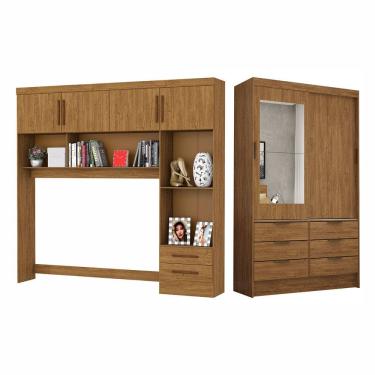 Imagem de Guarda Roupa Casal Modulado Sevilha 4 e 2 Portas 8 Gavetas com Espelho Carioca Móveis