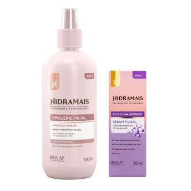 Imagem de Kit Emoliente Facial 500ml + Sérum Ácido Hiaulurônico 30ml Hidramais