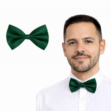 Imagem de Gravata Borboleta Extra Festas Regulável Poliéster 12cm Verde para Fantasias