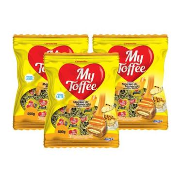 Imagem de Kit Bala De Caramelo Mousse De Maracujá My Toffee - Riclan 3 Unidades 