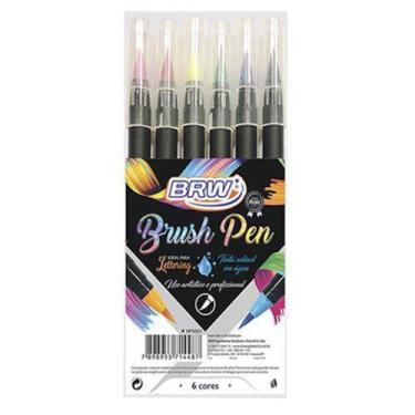 Imagem de Caneta brush 6 cores Brw