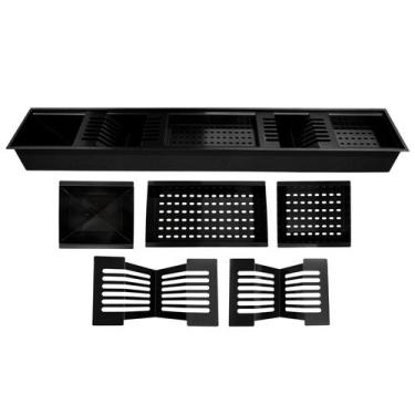 Imagem de Calha Canal Escorredor Gourmet Canal Organizador 120cm Preta - STILLUS