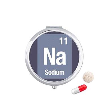 Imagem de Caixa de comprimidos de ciência com elemento químico de sódio da Na dispensadora de remédios