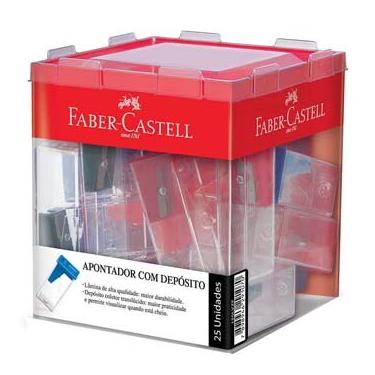 Imagem de Apontador Faber Castell com Depósito 125LVZF - 25 Unidades