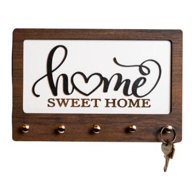 Imagem de Porta Chave De Parede Decorativo Home Sweet Home Mdf Luxo