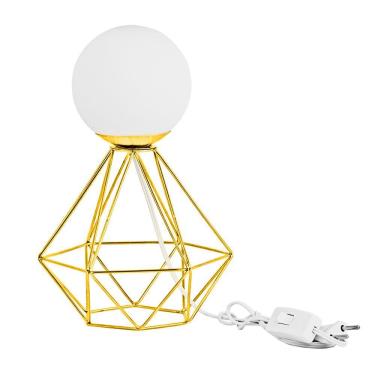 Imagem de Abajur Diamante Dourado Bolinha Orby Maravilhoso