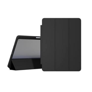 Imagem de ZiEuooo Capa protetora de silicone transparente simples leve fina para tablet Samsung Galaxy A7 Lite A8 S6 Lite S7 Plus FE S8 Plus Ultra (S7 T870 T875, preta)