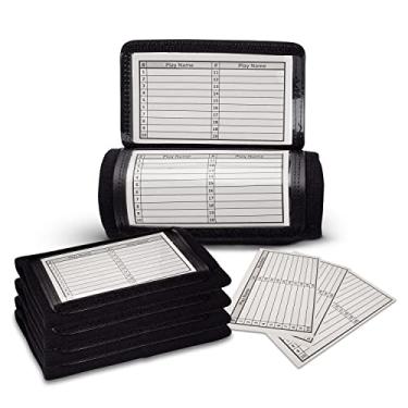 Imagem de GSM Brands Pulseira Quarterback (QB) Play - Tamanho adulto - braçadeira profissional de futebol - pacote com 5 (preto)