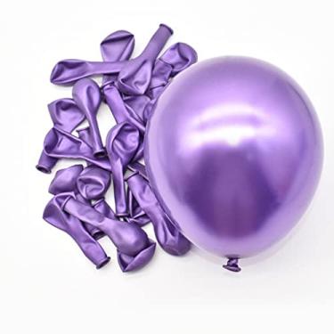 Imagem de Balão Bexiga Metalizado Chrome Violeta Lilas Roxo Redondo Festball 5 Polegadas 25 Unidades