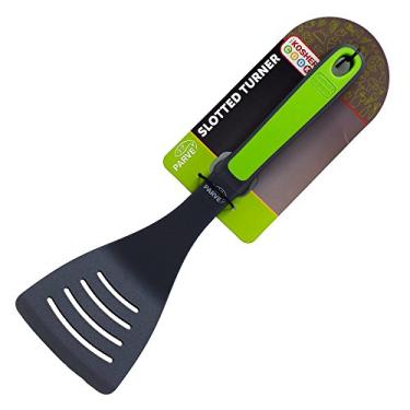 Imagem de (Verde) - Espatula de Turner com fenda verde Parve - Utensilio de cozinha de silicone para servico pesado para cozinhar e assar - Cabo ergonomico e punho confortavel - Ferramentas de cozinha codificadas por cores da The Kosher Cook