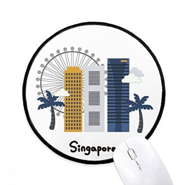 Imagem de DIYthinker Singapore Flyer and Buildings Mouse Pad Desktop Office Tapete redondo para computador