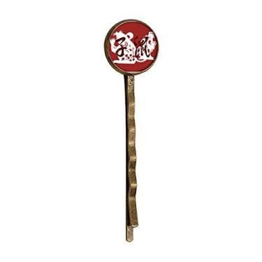 Imagem de Ano Novo do Rato Animal China Zodíaco Retro Metal Hair Bobby Pin Headwear