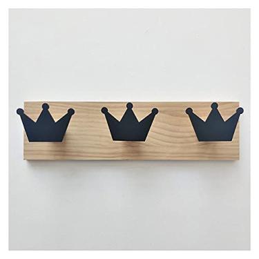 Imagem de KIZQYN Ganchos de casaco ganchos montados na parede rack de casaco infantil decorações de quarto menina menino carro bonito coroa chapéu saco cabide decoração de berçário rack de casaco montado na parede (cor: 3)