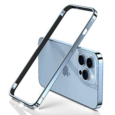 Imagem de Capa para iPhone 14 Plus 13 12 Mini 11 Pro Max 12Pro 11Pro 14pro XR XS Luxo Alumínio Metal Telefone Azul Preto Acessórios, Azul Sierra, Para iPhone11 Pro Max