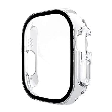Imagem de FOUNCY Capa de vidro para Apple Watch Case para Apple Watch Ultra 49mm Bumper Capa Temperada Protetor de Tela Série Iwatch Ultra 49mm Capa (Cor: Transparente, Tamanho: Ultra 49mm)