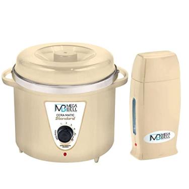 Imagem de Kit Panela Depilação Termocera 700g Bege Sem Refil + Aquecedor de Cera Roll-on Bege