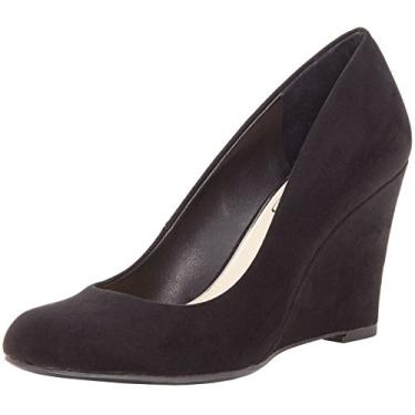 Imagem de Jessica Simpson Sapato feminino de salto anabela, Camurça preta, 9