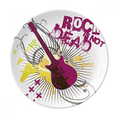 Imagem de Placa decorativa para instrumento de música de rock musical, porcelana, salver, louça, jantar