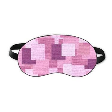 Imagem de Tecido de malha de linho, roxo, quadrado, mosaico, dormir, olho, cobertura macia para persiana noturna