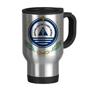 Imagem de Caneca de viagem em aço inoxidável com emblema nacional do Cabo Verde