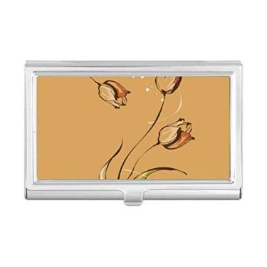 Imagem de Carteira tulipa pintada à mão com flores e porta-cartões