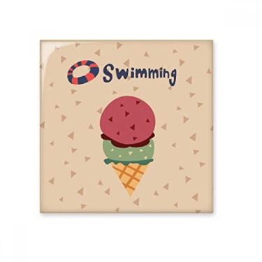 Imagem de Azulejo de cerâmica brilhante de sorvete, boia de natação de verão