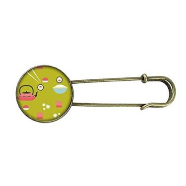 Imagem de Broche de metal retrô de sushi japonês com broche de arroz