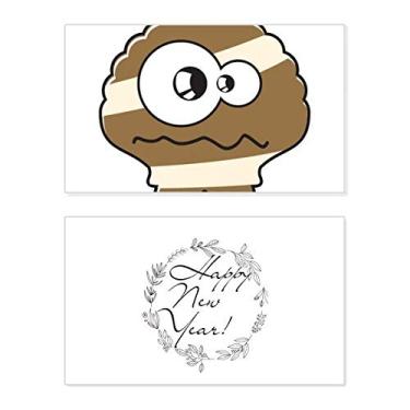 Imagem de Cartão de felicitações Alien Brown do Festival de Ano Novo do Universo e Alienígena Mensagem Presente